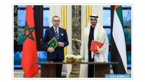 جلالة الملك ورئيس دولة الإمارات العربية المتحدة يوقعان بأبوظبي إعلان “نحو شراكة مبتكرة ومتجددة وراسخة بين المملكة المغربية ودولة الإمارات العربية المتحدة”
