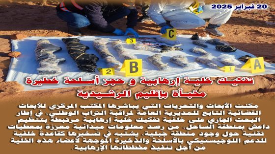 تفكيك خلية إرهابية و حجز أسلحة خطيرة مخبأة بإقليم الرشيدية