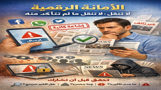 وعي الرقميالأمانة الرقمية: لا تنقل ما لم تتأكد منه – العمود العاشر